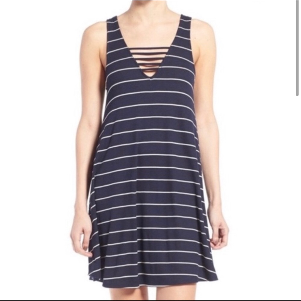 Socialite Blue and White Striped Dress Size XS